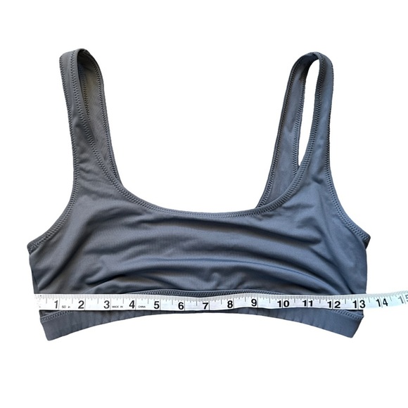 SKIMS Swim Tank Bikini Top Gunmetal Size M NWOT Sculpting Minimalist Swimwear - Picture 4 of 5